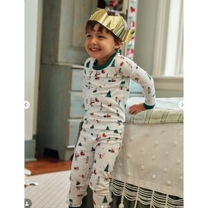 Lake x Meri Meri NWOT Christmas Holiday Pima Cotton Long Long Pajamas Size 5 Kid